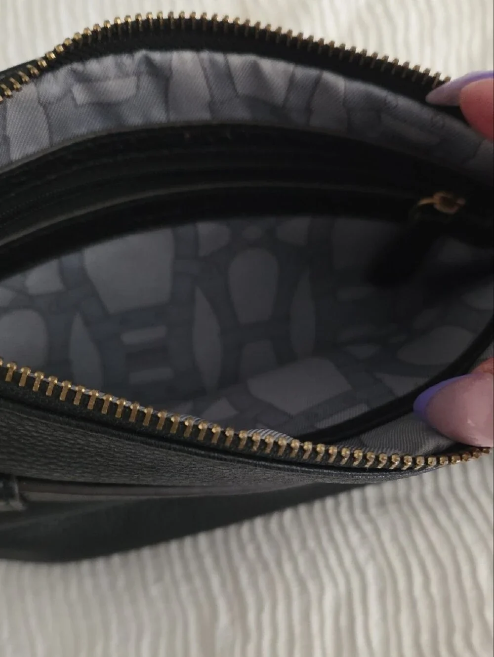 Aimee Kestenberg Black Leather Wristlet Clutch